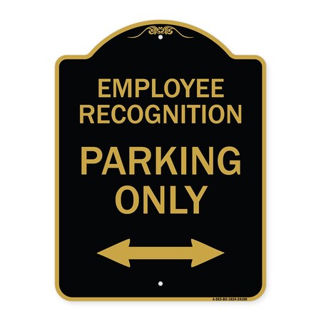 Signmission Employee Recognition Parking W/ Bi-Directional Arrow Heavy-Gauge Alum Sign, 18" x 24", BG-1824-24100 A-DES-BG-1824-24100